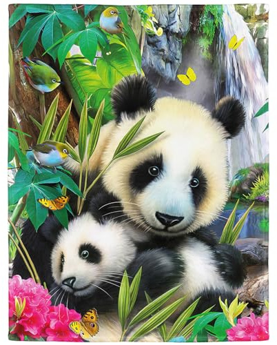 YISUMEI Decke 125x150 cm Kuscheldecken Sanft Flanell Weich Fleecedecke Bettüberwurf Kostbare Pandas