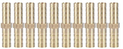 Schlauchverbinder 8mm Messing Schlauchanschluss Gerade 2-Wege Rohrverbinder Kupplung mit Stacheldraht
