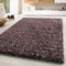 SIMPEX Teppich Wohnzimmer 80 x 150 cm Läufer Flur Hochflor Rot Moderne Einfarbig Meliert Design - Schlafzimmer Pflegeleicht Extra Weich Flauschig - Carpet Living Room Deko