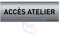 AUA SIGNALETIQUE - Plaque de porte Aluminium brossé imprimé AluSign Texte - 150x50 mm - Double Face adhésif au dos (Accès atelier)