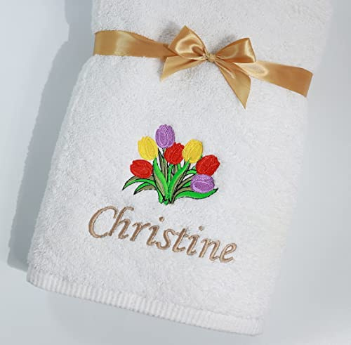 Handtuch mit Namen bestickt Duchtuch Geschenk zum Muttertag 500 g/m2