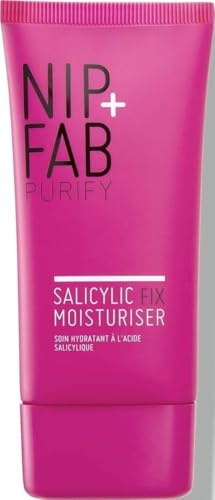 Nip + Fab Salicylic Acid Fix | Feuchtigkeitscreme mit Salicylsäure | Leichte Feuchtigkeitscreme | Niacinamid | Hyaluronsäure | BHA-Säure | Talgkontrolle | Gereinigte Poren | 40 ml