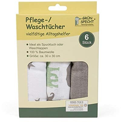 6 Pflegetücher 30x30cm - taupe