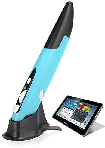 Cuifati Computer-Stift-Maus, USB-Stylus PC-Teile, Drahtlose Vertikale Ergonomische Maus für Windows/Android/Linux/OS X (Blau)