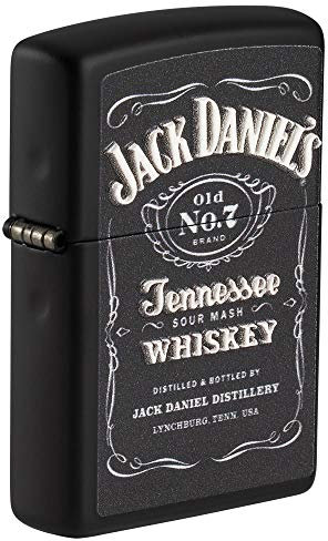Zippo Unisex's Jack Daniels - Encendedor de Bolsillo con Textura Mate Negra, Talla única