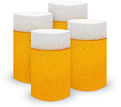 itenga 6X Windlicht Tischlicht aus Folie I Bierglas I 10,0 x 21,0 cm I ideal als Tischdeko für Geburtstage, bayrische Anlässe, Oktoberfest, Mottoparty I geeignet für Teelichter oder LED-Kerzen