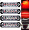 Defvnsy - Pack de 4 - Lumière stroboscopique ultra mince Rouge à 6 LED - Barre lumineuse à LED Mini barre lumineuse d'urgence 18 Mode clignotant 12V-24V pour véhicule ou camion universel