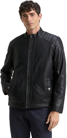 TOM TAILOR Herren Bikerjacke aus Kunstleder