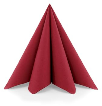 Sovie HORECA XL Serviette in BORDEAUX aus Linclass Airlaid, 48 x 48cm, 1/4 Falz, 50 Stück – Hochwertige Stoffoptik, reißfest & saugfähig, ideal für Gastronomie & Events