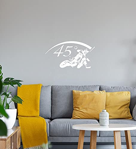 45 Supermoto Biker Wandtattoo Weiß Aufkleber 83 x 46 cm
