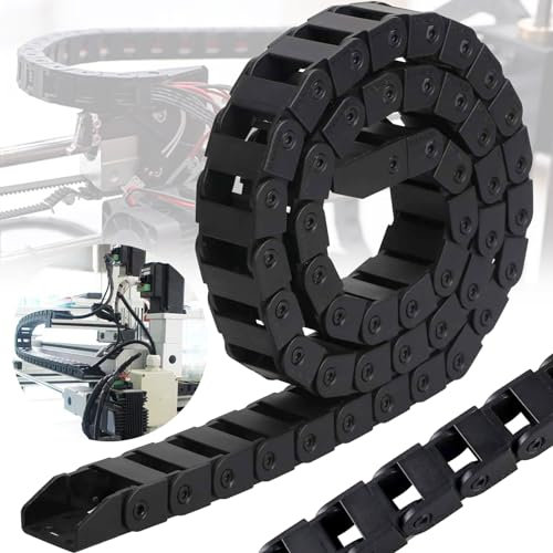 Weploda Energiekette, Kabelschleppkette, Black Nylon Cable Drag Chain, Drahtträger Kunststoff, Gesamtlänge 1m, 10 x 20mm, Geeignet für 3D-Drucker, Elektronische Zählgeräte Etc.