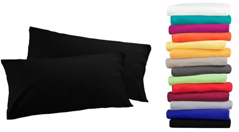 Moon 2er Pack Luxury Linon Kissenbezug 100% Baumwolle-schwarz-30x50