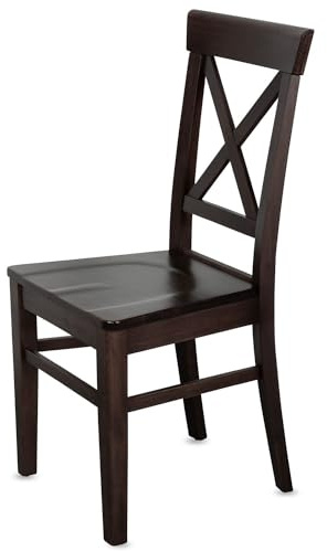 Esszimmerstühle 12er Set X-Back Massivholz Kernbuche, Wenge CH24 | Bis 150 kg belastbar, fertig montiert, Andreaskreuz-Rückenlehne, Vollholz Kernbuche, Landhausstil, Küchenstühle