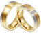 Verlobungsring Paar Titan, Trauringe Paarpreis Silber 6MM Breite Poliert Bicolor Runden Zirkonia Partner Ringe Gravieren Damen Gr. 49 (15.6) & Herren Gr. 57 (18.1)