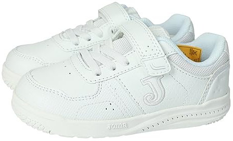 Joma WHARW2202V Weiße Sportschuhe für Kinder, Verschluss aus Textilband und Innensohle aus Leder, ideal für den täglichen Gebrauch für Kinder, weiß, 32 EU