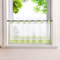 HeichkelL Voile Scheibengardine Ranken Stickerei Kurzstores mit farblichen Schlaufen Küchengardine Fenstervorhang Bestickt Grün HöhexBreite 45x120 cm
