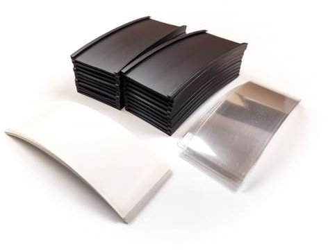 Aiman GZ - 20 porta etichette magnetiche pretagliate 50 x 100 mm | flessibili con slot + protezione antideterioro per scaffali e magazzini