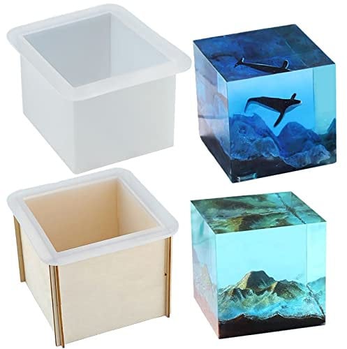 Tuxuzal Silikonform Würfel Quadrat Epoxidharz Gießform Würfelform Silikon Harzform für Kerze Seife, Epoxidharz Seifenform Kerzenform DIY Resin Craft Ornament Handgemachte Geschenke