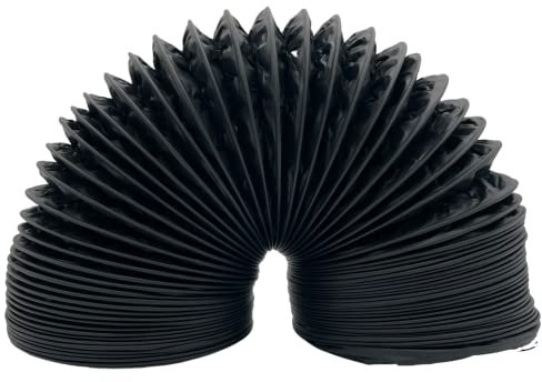 AirTech-UK Combi ducting 200mm Dia 8 Black Flexible Ducting Combi Duct Aluminium Flexible Extractor Fan Ventilation Ducting for Grow Tents, Dryer Rooms,Kitchen, Restaurant (5 Meter)