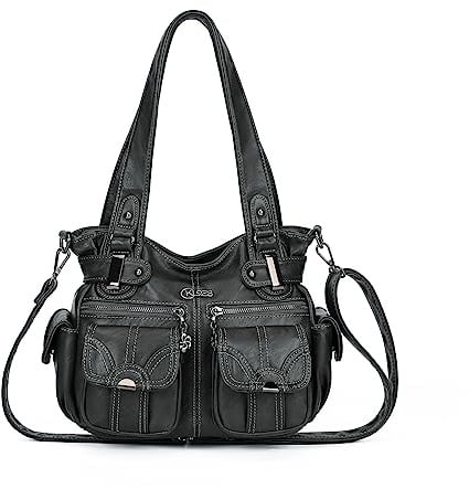KL928 Handtasche Damen Umhängetaschen große Damenhandtasche Schultertasche gemacht aus PU Leder Kunstleder Elegant Damen Tasche für Büro Schule Einkauf mit vielen fächern