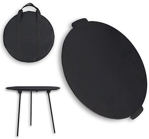 Froadp Camping BBQ Grillplatte aus Gusseisen Grillmatte für Gasgrill oder Holzkohle Grillpfanne Dutch Oven Dreibein Grill mit 3 Beinen und Aufbewahrungstasche Grillzubehör für Gartenparty (Ø45cm)