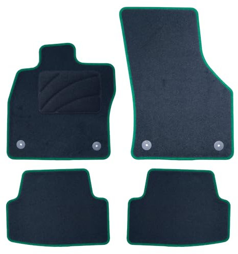 OCC Design - Fußmatten, kompatibel mit Volkswagen Golf VII (2012-2019), Velours/Polypropylen, Original Anker, rutschfeste Rückseite, Fersenkappe, 4 Stück
