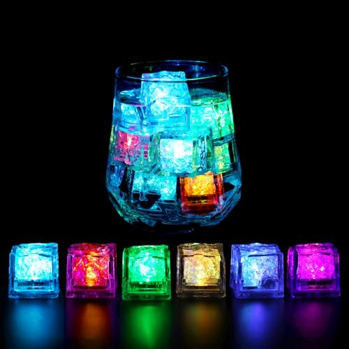 Light Up Ice Cubes for Drinks, 20 Pack Led Ice Cubes with Color Changing Lights, Enhance Your Drinks with Flashing Ice Cube, Birthdays Weddings Party Supplies Barware Making Drinks