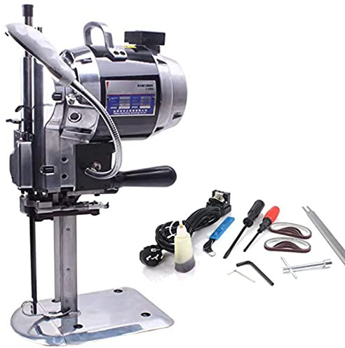 Máquina cortadora de Tela eléctrica Vertical 1100/1200W Máquina cortadora de Tela con Cuchillo Recto de Alta Velocidad, Base Grande, Sistema de Afilado automático y luz LED para Papel
