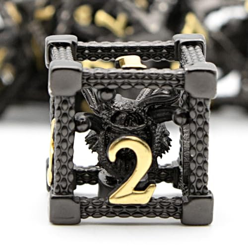 Beholder DND Würfel,HNCCESG Eye Metall Würfel of 7PC,Polyedrische Würfel für Dungeons and Dragons,Eye Monster for TTRPGs Dungeons und Drachen Geschenke(Eye-Black)