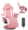 Multigot Massage Ergonomic Chair, High Back Swivel Gaming Chair with Footrest, Cup Holder, Headrest and Armrest, Adjustable Reclining Office Chair for Home Office (Pink)