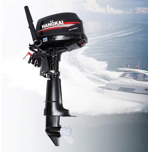 2 Takt 6 PS Außenborder Außenbordmotor Bootsmotor Benzin Fischereiboot Motor Wassergekühlt CDI System Kurze Welle für Kajaks, Beiboote, Schlauchboote (2 Takt 6 PS)