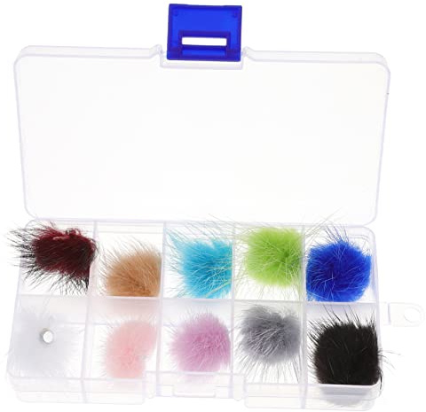 Ipetboom Nagelpom Flauschball Nageldekorationen aus Velours Abnehmbare 3d Kugeln für Nagelkunst Einfach zu Wechseln 1 Kasten Geeignet für Künstliche und Natürliche Nägel