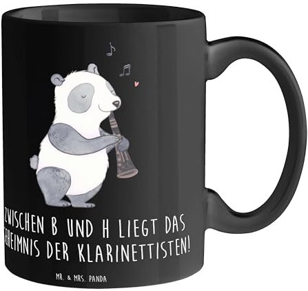 Mr. & Mrs. Panda Tasse Klarinette Geheimnis - Geschenk, Musik, Kaffeetassen, Holzblasinstrument, Notenlesen, Spielen lernen, Klaviere, Ensemble,