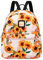 Cusangel Niedliche Kuh-Rucksack für Frauen, Mädchen und Teens, Kuh-Druck Mode Freizeit Rucksack mit Reißverschluss, Weiß (Blumen)