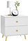 YITAHOME Nachttisch, Nachtschrank Weiß mit 2 Schublade, Nachtkästchen mit Metallbeine Nachtschrank Moderner Beistselltisch Sofatisch, Nachttischschrank für Schlafzimmer, Wohnzimmer 59 x 43 x 59 cm