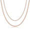 CASSIECA 2Pcs Gold Layered Necklace for Women, Rose Gold Necklaces Cuban Link Chain Necklace Stackable Dainty Womens Jewellery Necklaces