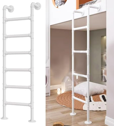 39/49/51/55/65 Home High Loft Attic Bed Step Ladders, Wall/Floor Mounted Metal Step Ladder Heavy-Duty Basement Window Well Egress Ladder Safety Climbing Ladders(105cm/41in)