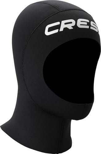 CRESSI Unisex-Adult Resilient Hood 3mm L Kopfhauben aus 3 mm dickem schwarzem, doppelt gefüttertem Neopren, L