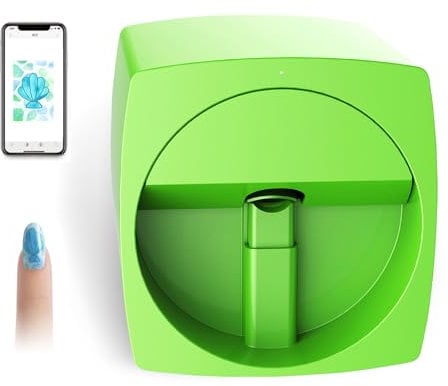 MLKHESY Mini Portable Nail Painting Machine, 3D Digital Mobile Nail Design Machine Printer, Automatic Identification Accurate Matching Nail Shape and Size