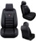 FGXBD Auto Leder Sitzbezüge für Toyota IQ 2008-2015, Allwetter Wasserdicht Atmungsaktiv Autositzbezug Full Set Sitzschoner Zubehör,Black
