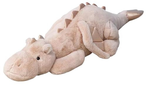 NIDONE Drachengefüllter Tier, 35 Zoll Langer süßer Dinosaurier Plüsch, weicher Fuzzy Dragon Kissen mit Flügel, Tierkissen für Kinder Jungen Mädchen, Drache Plüsch
