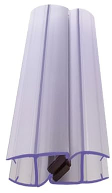 2 pairs of 1 meter long Shower Screen Seal Strip, Magnetic 90°/135° Seal Strip For Straight Or Quadrant Doors,For 8-10mm Straight Curved Glass Bath Shower Door Bottom Seal,No Glue Needed, Transparent