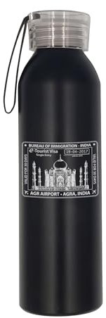 Passport Stamp Agra India Wasserflasche, Reisepass Stempel Agra Indien Isolierflasche, Edelstahl Trinkflasche, Trinkflasche