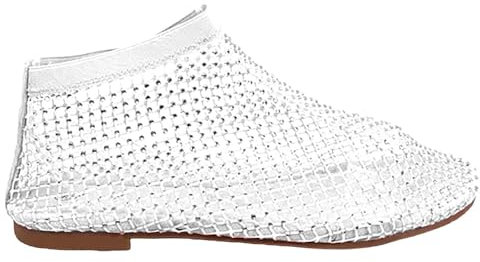 Scarpe casual da donna con supporto per arco estivo scarpe da ginnastica da donna rete da pesca scava fuori sandali piatti stivali corti moda uomo scarpe casual, bianco, 40 EU