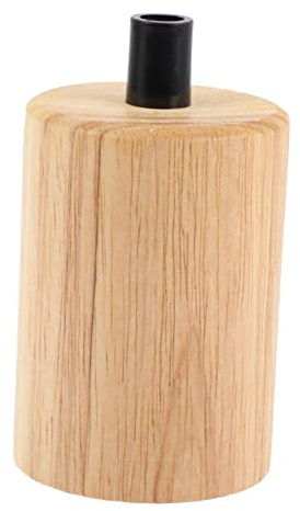 Lampenfassung mit Rundsockel Holz für Pendelleuchten E27 und Selbstgemacht | Naturholz und Kunststoff, für E27 Leuchtmittel und Hängeschirme, Runde Basis, lang Lebig Zufällige Farbe