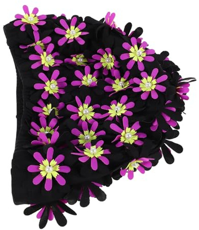 VICASKY Cuffia da Nuoto Donna Riutilizzabile con Tessuto Doppio Design Fiore Per Capelli Lunghi Leggera e Confortevole per Piscina e Bagno