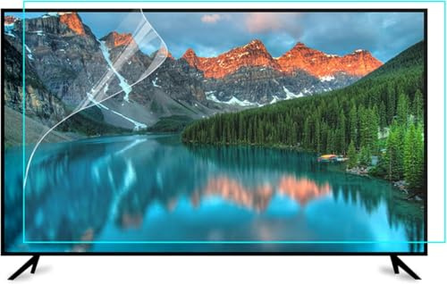 Matte Screen Protector Filter 32-75 inch Anti Blue Light Eye Protection PET Soft Film for TV Screen and Curved Display, UV Proof, No Reflection/Clear / 55 Inches 1221x689,Clear-55 Inches 1221x689mm