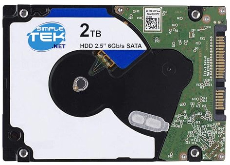 SIMPLETEK - Hard Disk Interno 2TB SATA III 2,5 - Disco Rigido HDD per Notebook, PC All-in-One e Box Esterni