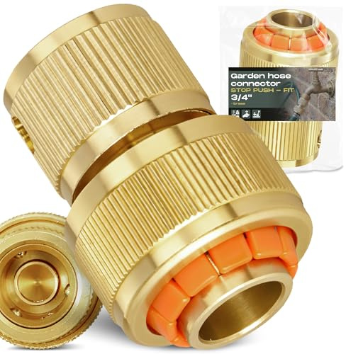 Instalguru Raccordo Tubo Irrigazione 3/4'' Connettore Rapido Ottone Giunto Riparatore Adattatore Funzione Aquastop Innesto Maschio Accessori Giardino Lancia Spruzzatore