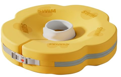 Xoeryoy Baby-Halsschwimmer für 0–6 Monate – Verstellbarer und sicherer Schwimmschwimmer mit weichem Kragendesign, auslaufsicher für sicheren Wasserspaß (gelb)
